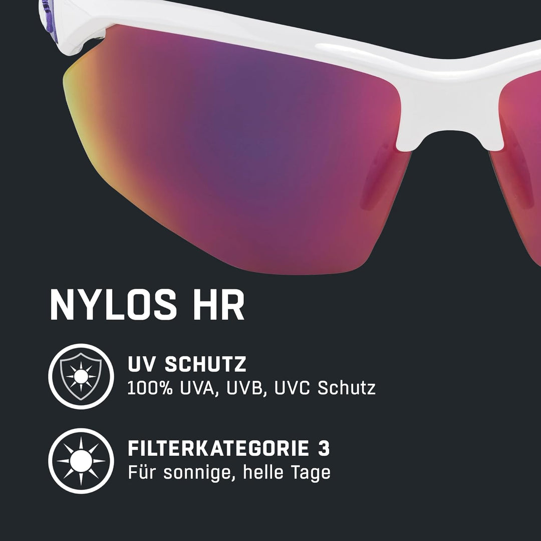 ALPINA NYLOS HR - Verspiegelte und Bruchsichere Sport- & Fahrradbrille Mit 100% UV-Schutz Für Erwach