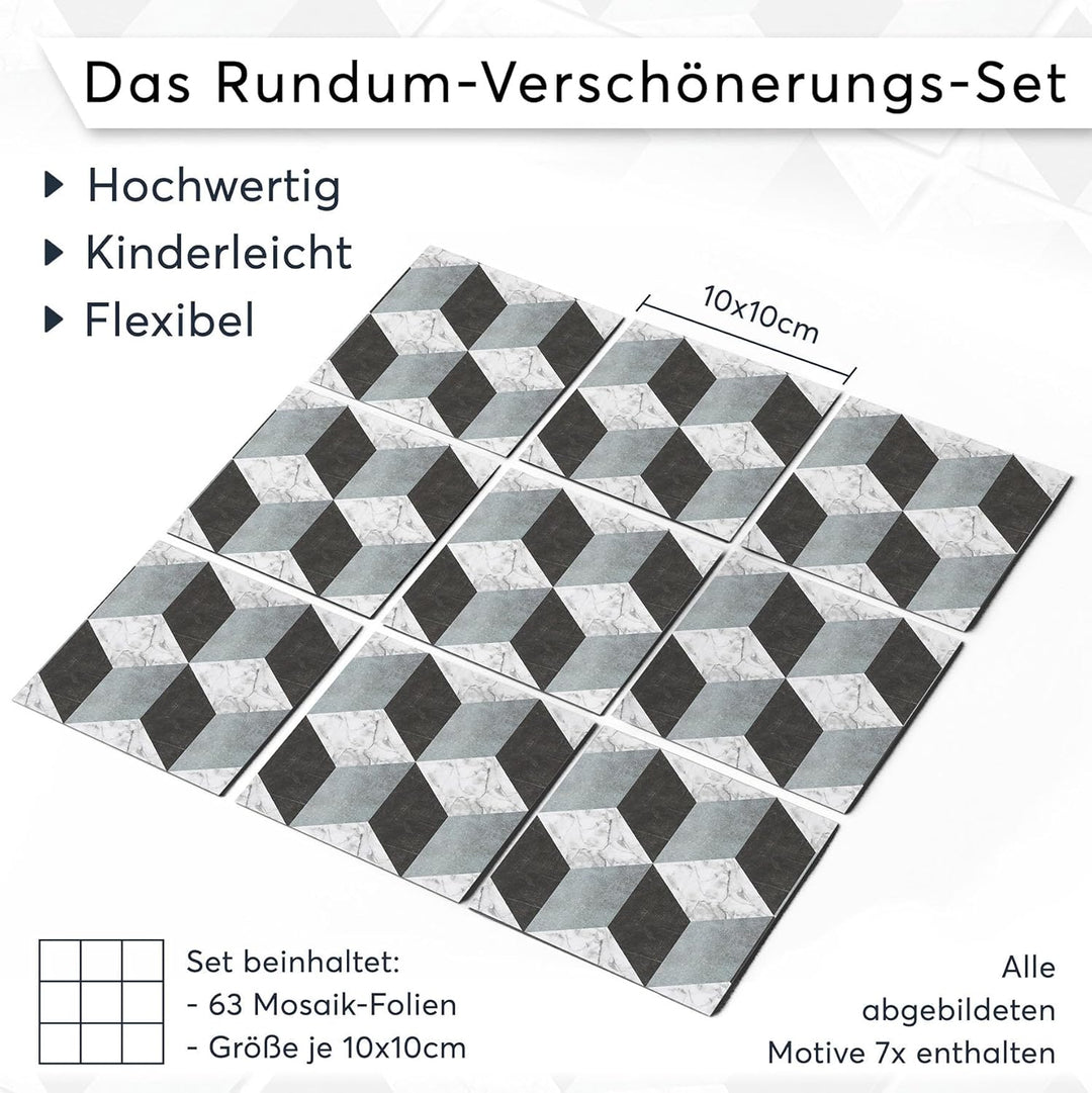 Selbstklebende - [ Bodenfliese - Fliesen für Boden ] - Aufkleber Folie Sticker für Boden-Fliesen - K