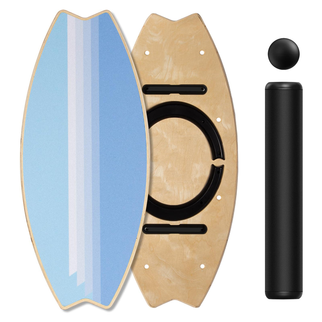 Leogreen Balance Board aus Holz in Surfboard, 7-in-1 Surfin Balanceboards Erwachsene Gleichgewichtst