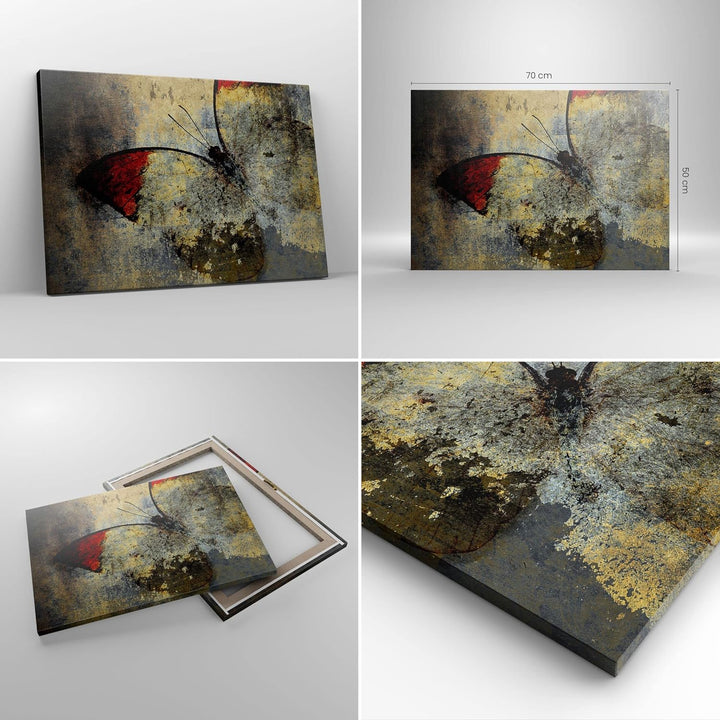 Bilder auf Leinwand Schmetterling Abstraktion Leinwandbild 70x50cm Wandbilder Dekoration Wohnzimmer