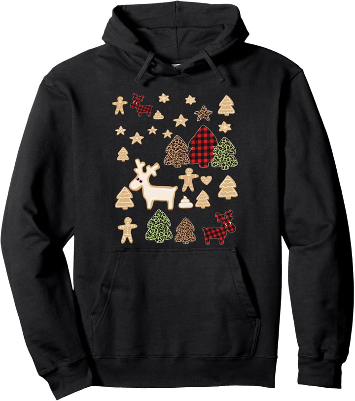 Weihnachtsbaum, Leoparden-Motiv, Lebkuchen, Hirsch, Weihnachten, Rot Pullover Hoodie