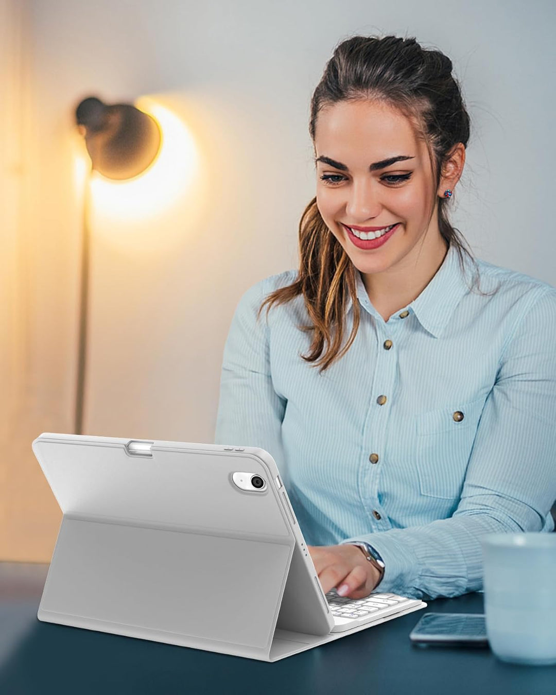 Für iPad Air 11 (2026 M4) Hülle mit Tastatur für 6./7./8. Generation M2/M3/M4, Abnehmbare Bluetooth