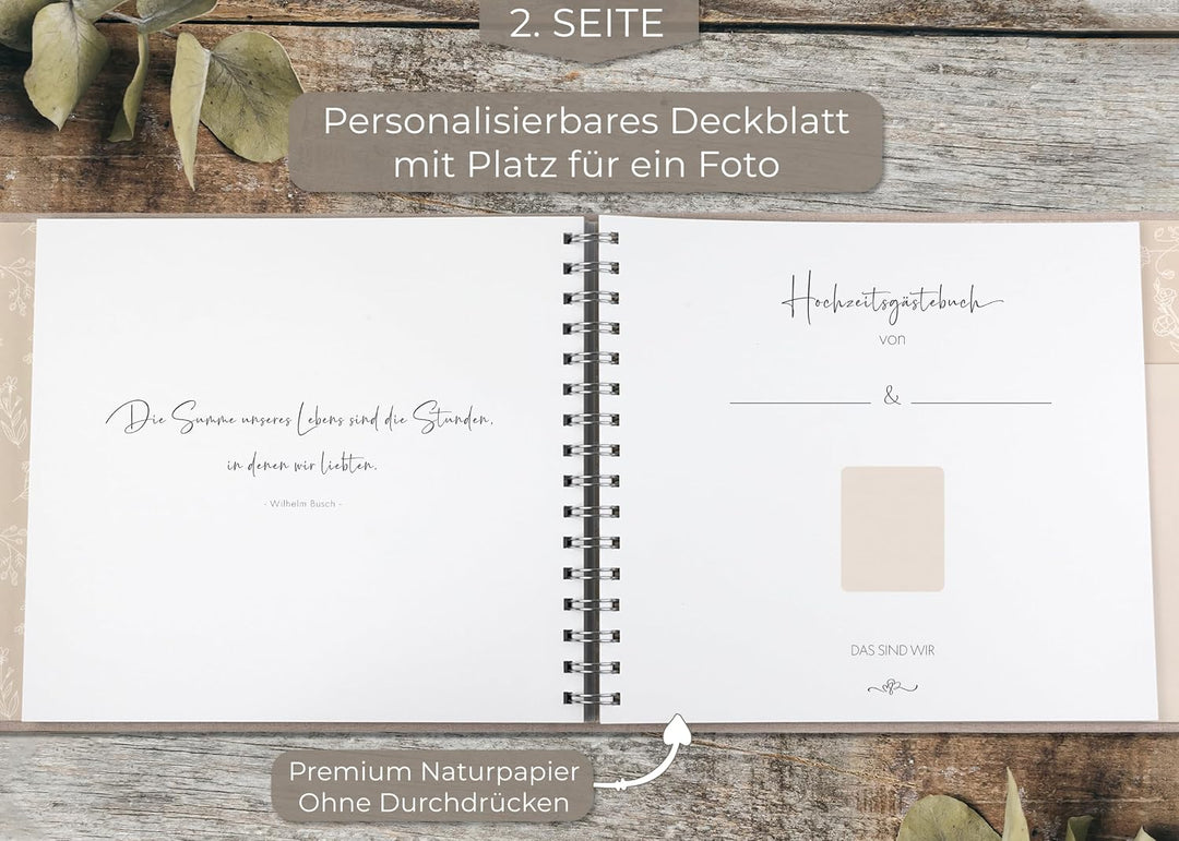 Love Notes Gästebuch Hochzeit mit Fragen zum Ausfüllen – Hochwertiges Hochzeitsbuch für unvergesslic