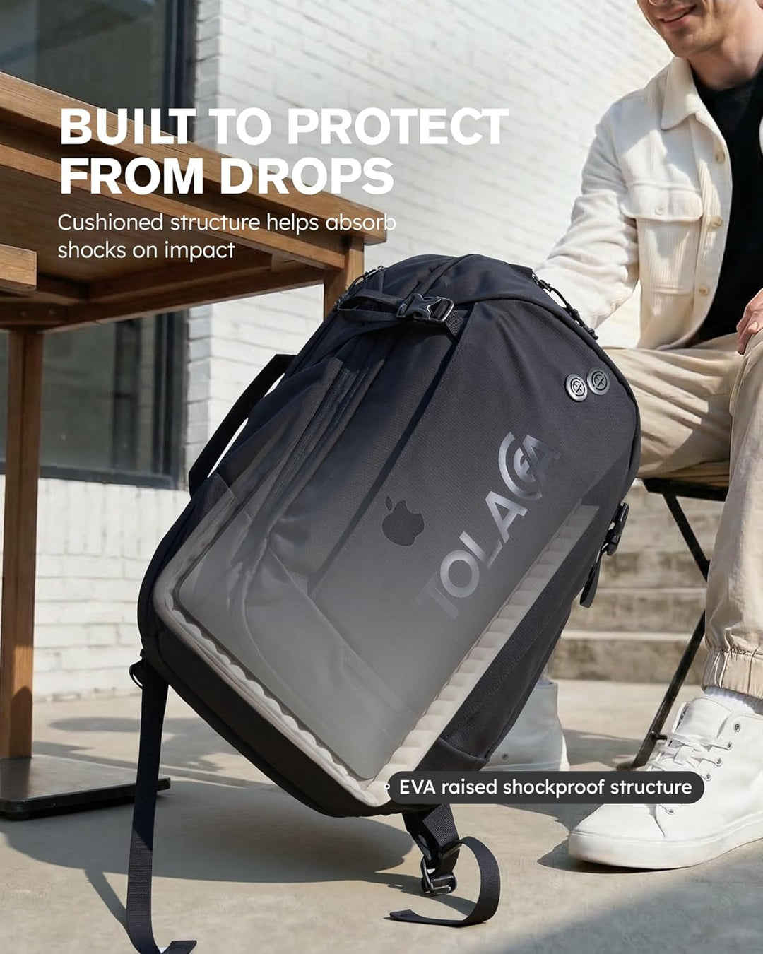 Tolaccea Business Laptop Rucksack 32L, Reiserucksack mit 15,6 Zoll stosssicherer EVA-Laptoptasche,Ha