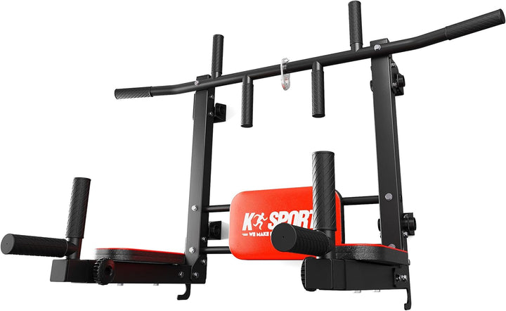 K-Sport: Klimmzugstange + Dip Station zur Wandmontage bis 200kg belastbar I Kraftstation mit PullUp