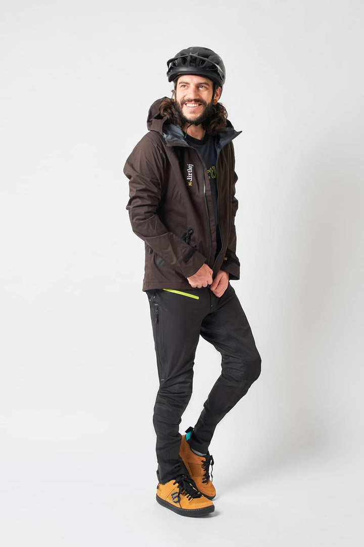 dirtlej trailscout Waterproof Long Black/Lime, MTB Fahrradhose lang Unisex XS Black / Lime, XS Black