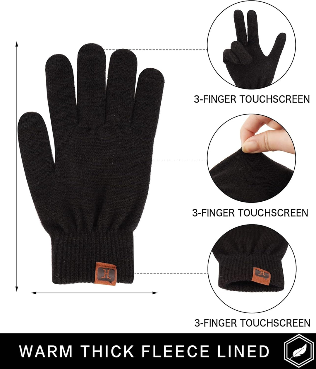 Bequemer Laden Damen Winter Warm Touchscreen Handschuhe Thermo Winterhandschuhe Kaschmir Strickhands