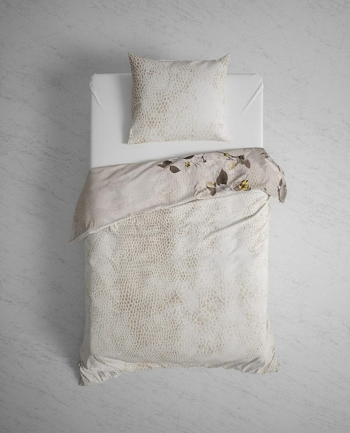 Heckett Lane Mako Satin Bettwäsche DAX Natur Sand Wendeoptik 135x200 + 80x80 cm 135x200 cm + 80x80 c