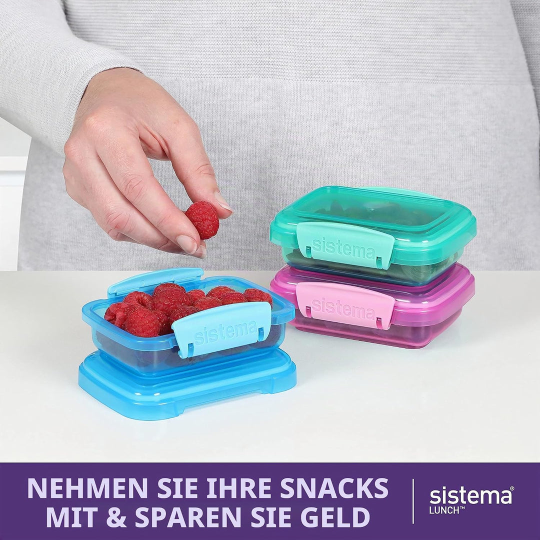 Sistema Lunch Frischhaltedose | 200 ml | kleine Snackboxen | BPA-freier Kunststoff | gemischte Farbe