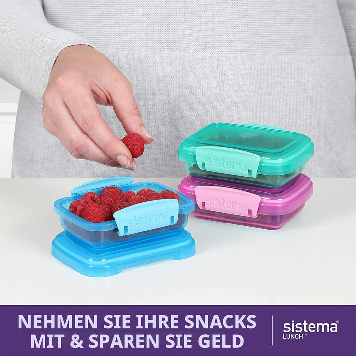 Sistema Lunch Frischhaltedose | 200 ml | kleine Snackboxen | BPA-freier Kunststoff | gemischte Farbe