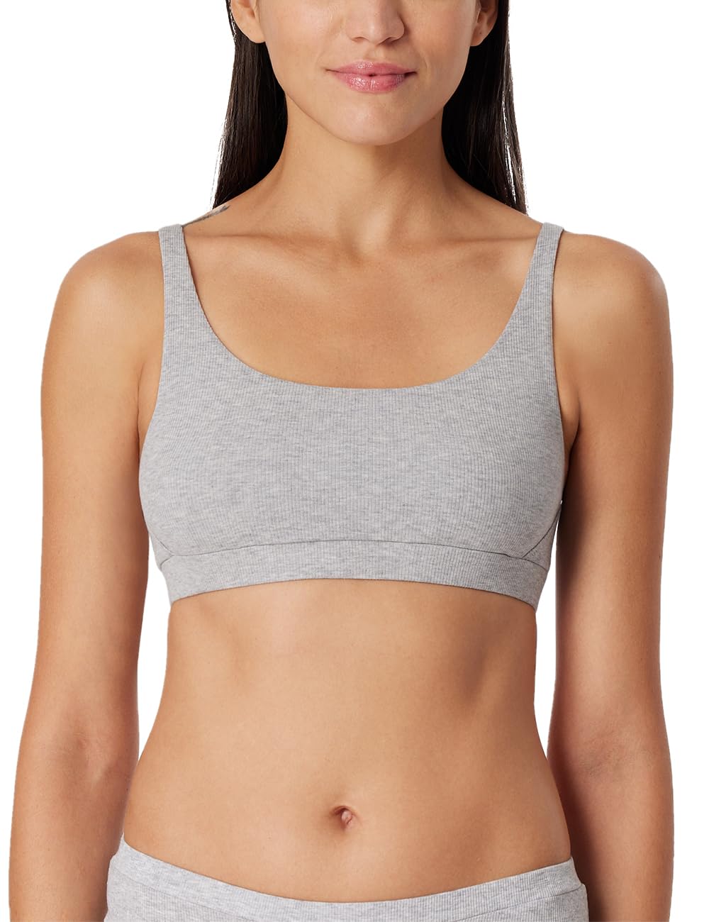 Schiesser Damen Organic Cotton-Pure Rib Bustier 36 Grau-mel._179880, 36 Grau-mel._179880