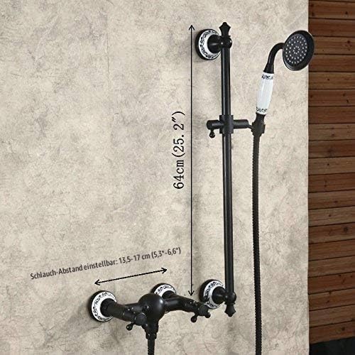 Hiendure ®Wandhalterung Wanne Dusche Wasserhahn, Mischbatterie, mit Handbrause, Öl eingerieben Bronz