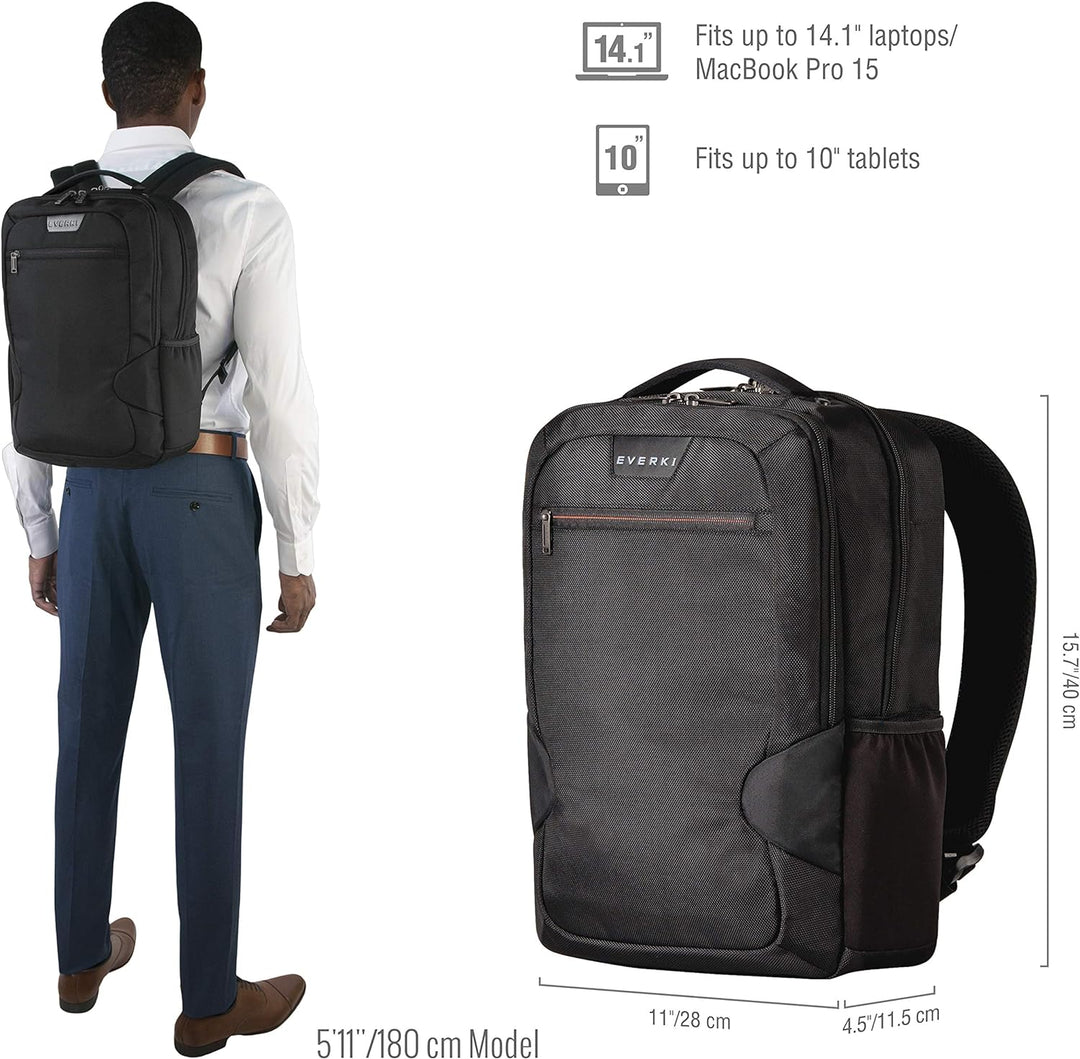 Everki Studio – Laptop Rucksack für Notebooks bis 14,1 Zoll (36 cm) / MacBook Pro 15 Zoll mit integr