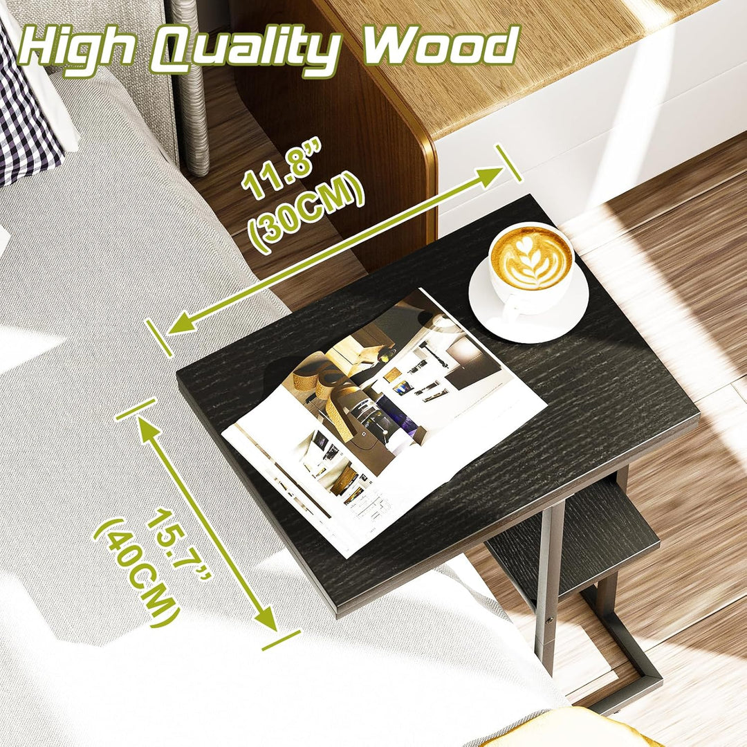 Beistelltisch C Form, Couch Beistelltisch, Kaffeetisch Kleiner Tisch, Sofa Tisch Beistelltisch Bett,