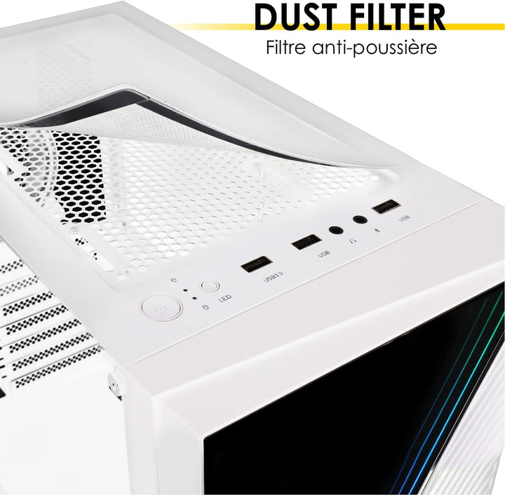Empire Gaming – PC-Gehäuse Gamer Crystal – ARGB Mittelgrosser Tower ATX, Micro ATX und ITX – 3D-Spie