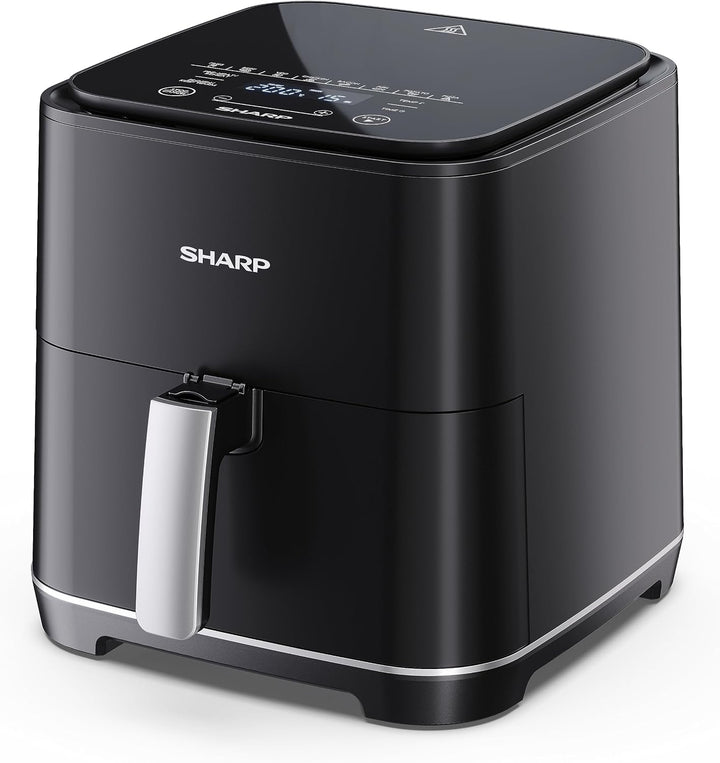 SHARP AF-GS552AE-B Heissluftfritteuse 5,5L mit digitaler Steuerung – Touchdisplay Funktion, 8 Progra