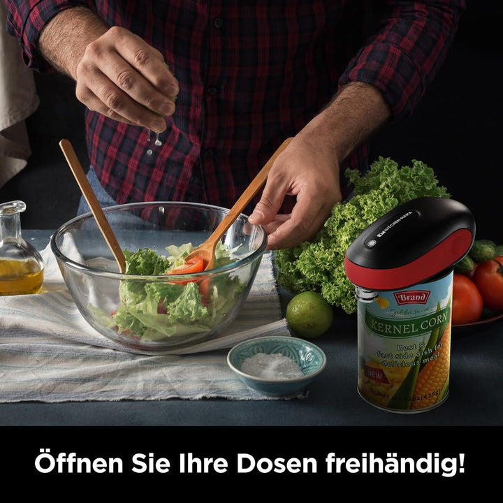 Kitchen Mama One-To-Go Elektrischer Dosenöffner – Dosenöffnen mit einem Tastendruck (Auto-Stopp), Do
