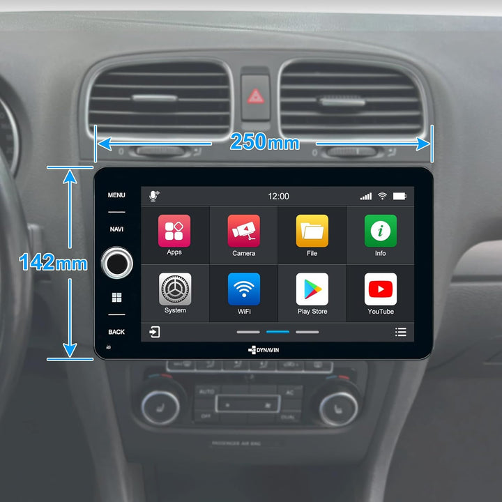 DYNAVIN Android Autoradio Navi für VW Caddy Golf 6 Golf 5 Plus Tiguan Sharan Polo, 9 Zoll Radio mit