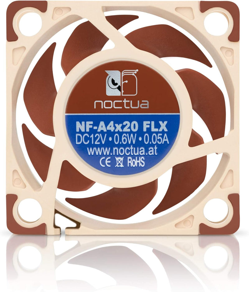 Noctua NF-A4x20 FLX, Leiser Premium-Lüfter, 3-Pin (40x20mm, Braun) 40x40x20 mm 12 Volt., 40x40x20 mm