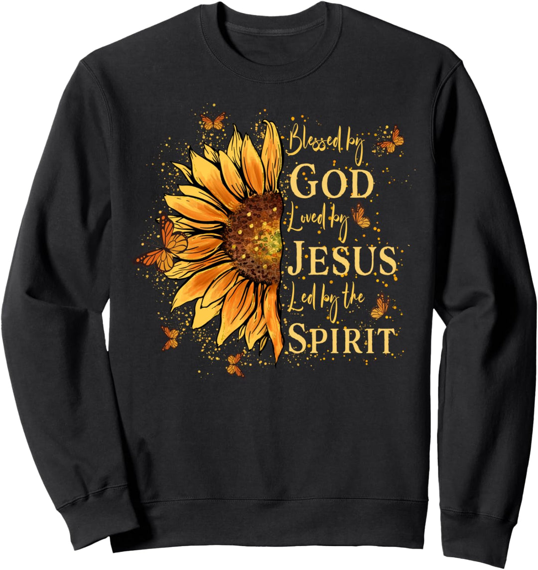 Blessed By God - Loved By Jesus, Sonnenblume Sweatshirt