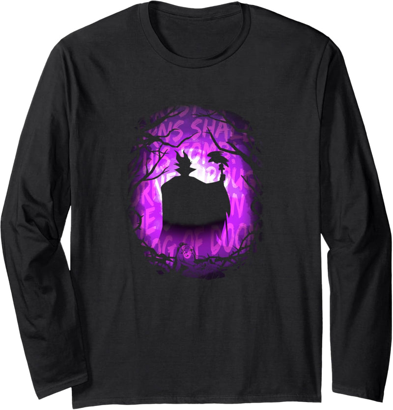 Disney Sleeping Beauty Maleficent Purple Hue Silhouette Langarmshirt