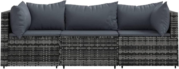 Festnight Gartensofa 3-Sitzer Rattan Sofa Balkonmöbel Lounge Sofa Outdoor Balkonsofa Balkon Couch Ga