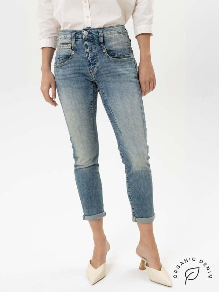 Herrlicher, Shyra Cropped Jeans aus Bio-Baumwolle mit hohem Bund, 27