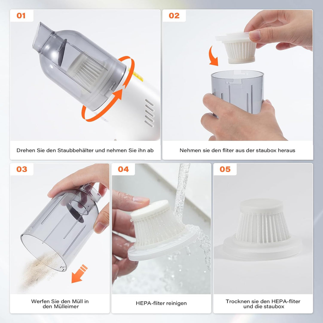 APPS2Car Handstaubsauger 3-in-1,12000Pa Auto Staubsauger Stark, Aufladbar Tragbar Leicht Handstaubsa