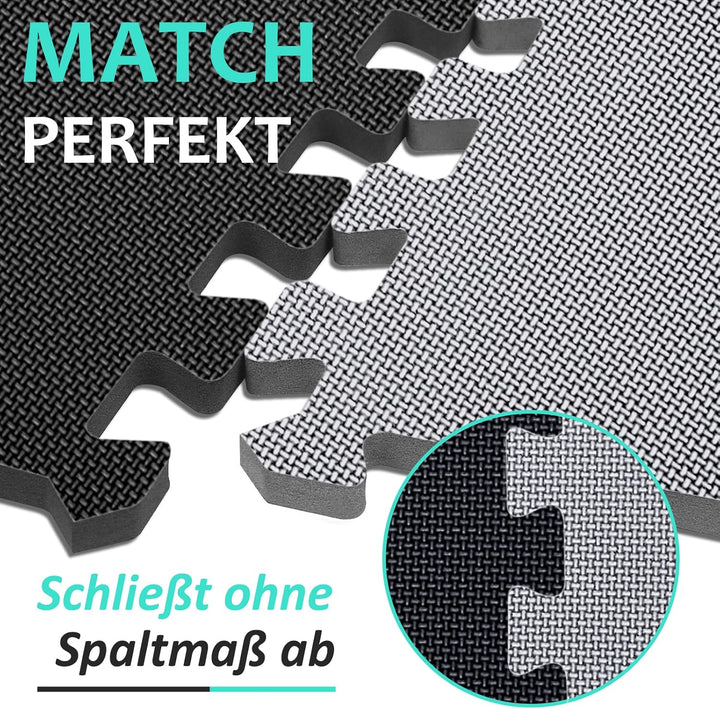 Bodenschutzmatte Fitness Set [31x31cm], 24/36/48 Puzzlematte, EVA Sportmatte Fitnessmatte Rutschfest