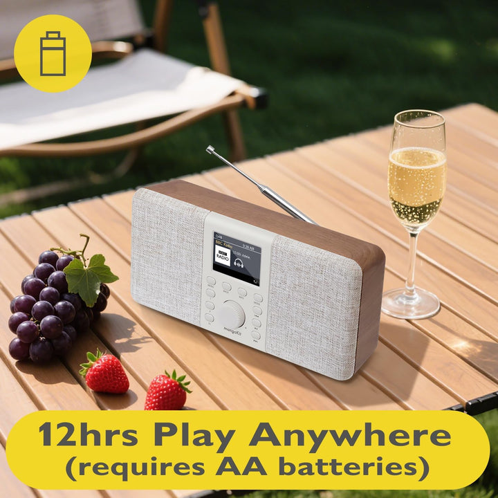 MD5 Stereo DAB Radio mit Bluetooth 5.3 und 2,4" Farbdisplay,Tragbares UKW Digitalradio,2.0 Stereokla
