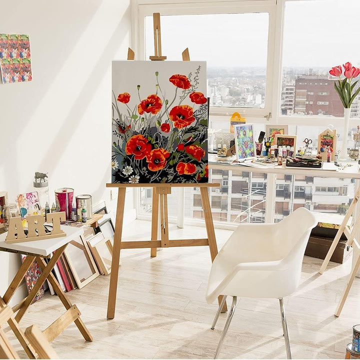 Artnapi Malen nach Zahlen Erwachsene mit Rahmen | DIY Handgemalt | Blumen - Tanzende Blumen | Kit fü