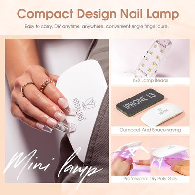 ROSALIND Gelnägel Starterset 8 Farben , Poly Nail Gel Set mit UV Lampe, Base Top Coat und Maniküre-W