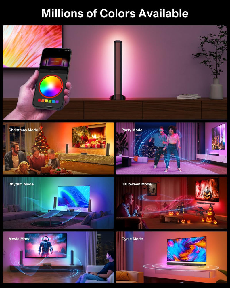 ULTIMEA 5.0ch Soundbar für TV Geräte, Soundbar mit RGB-Beleuchtung für Heimkino, teilbare TV Soundba