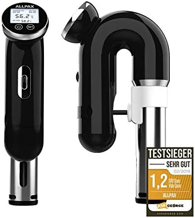 Allpax SVU Sous Vide Garer in Schwarz, für Wasserbäder bis 20 l, gebogenes Design mit LED-Display, z
