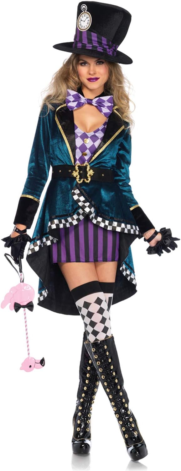 LEG AVENUE 85592 Herrliche Mad Hatter Damenkostüm, Mehrfarbig, Grösse XL Grösse XL (EUR 44-46), Grös