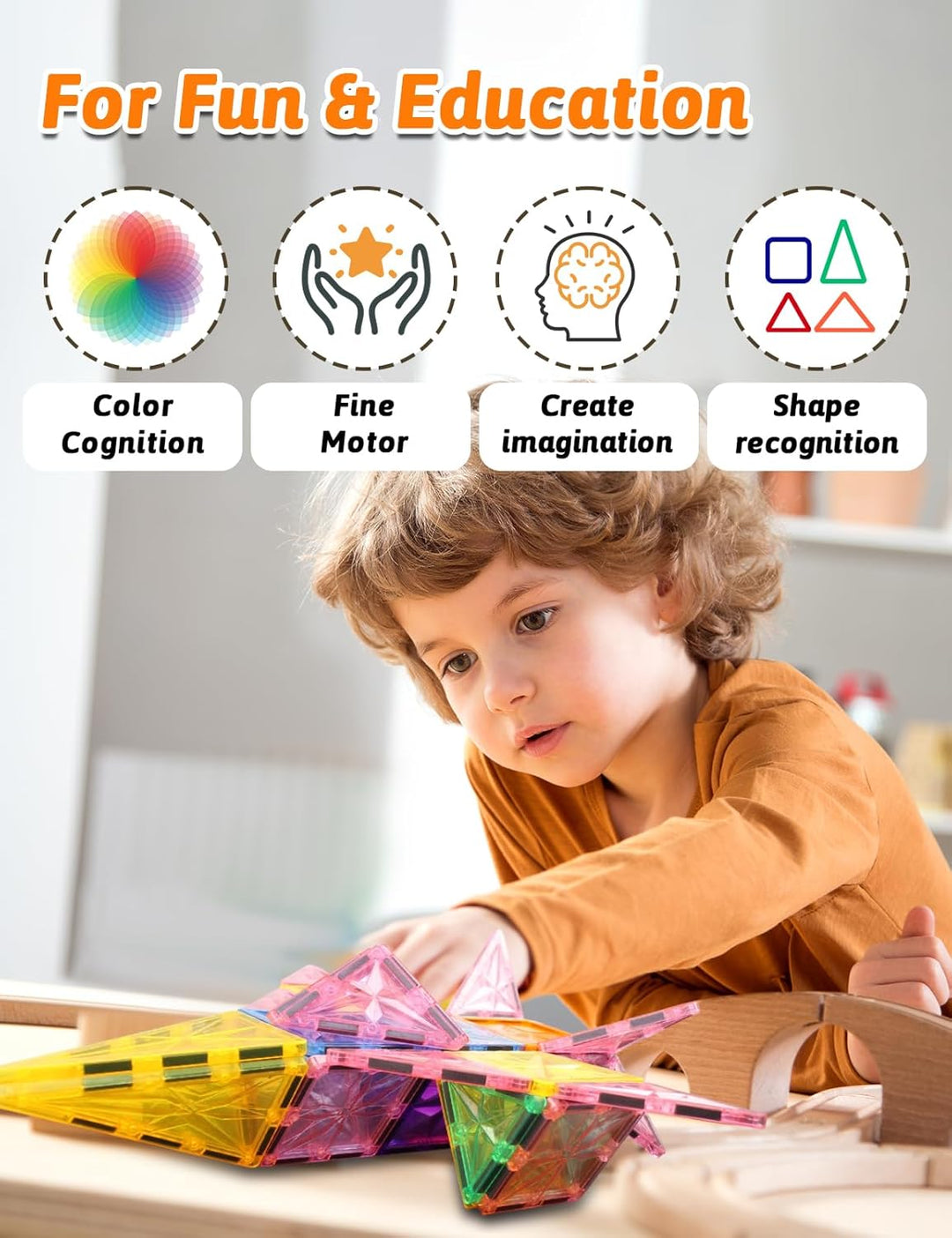 Magnetische Bausteine 100 Teile Kinderspielzeug Magnetspielzeug STEM-Magnetblöcke Magneten Kinder Ba