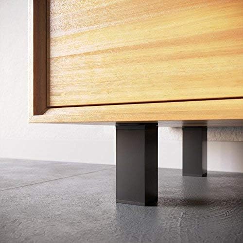 sossai® Design-Möbelfüsse MFV1 | höhenverstellbar | 8er Set | Vierkant-Profil: 40 x 40 mm | Farbe: s