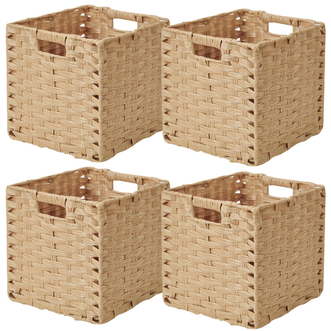 Sagittar Faltbarer Korb Geflochten aus Rattan-Imitat, 25x25x25cm Aufbewahrungskorb für Vorratskammer