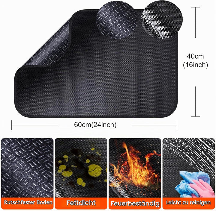 Feuerfeste Unterlage - 40 x 60cm Hitzebeständige Matte für Luftfritteuse, Hitzeschutzmatte, Brandsch