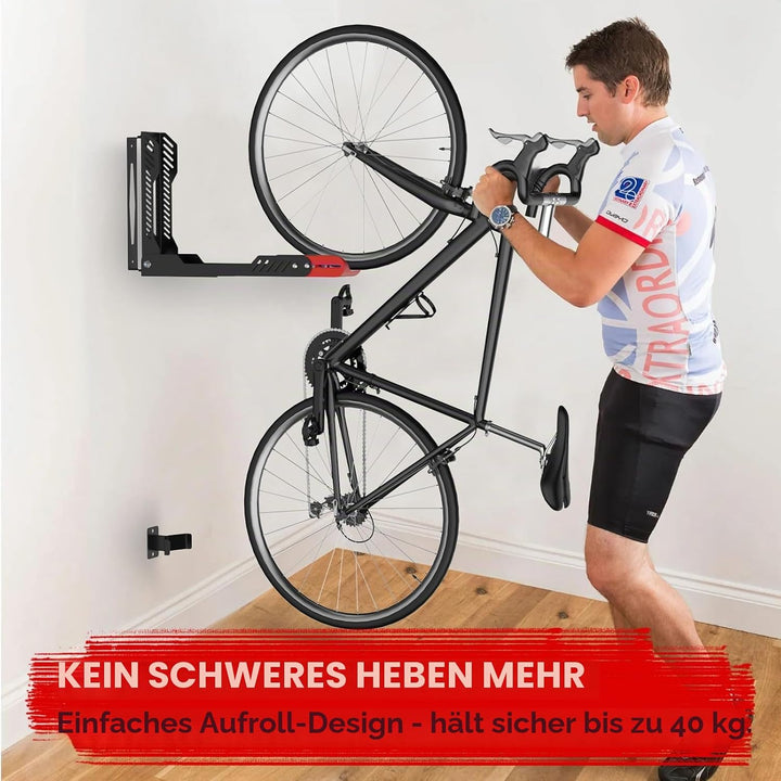 IMAYCC Schwenkbare Fahrrad Wandhalterung, Fahrradhalterung Wand ohne schweres Heben, platzsparender