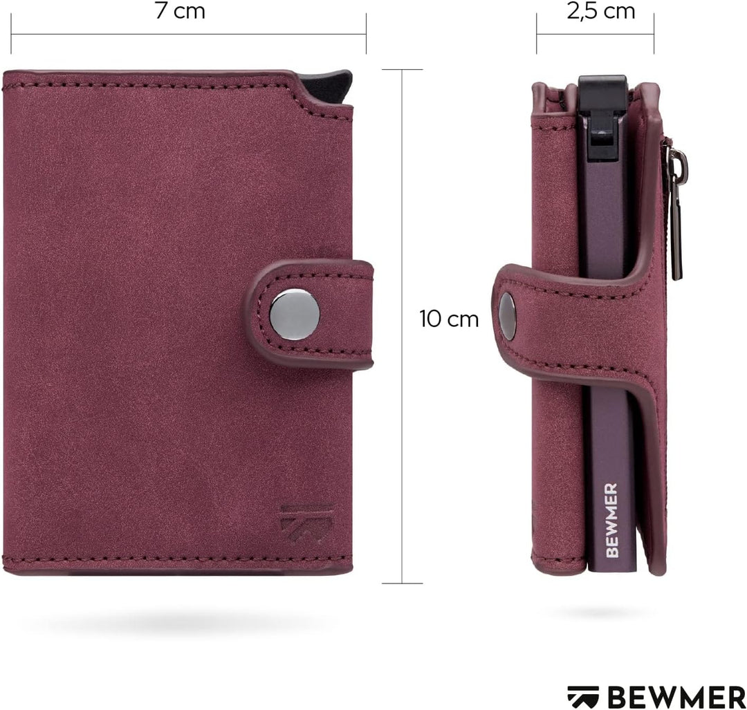 BEWMER v2 Shielded Slim Wallet mit Münzfach für Herren & Damen | Kartenetui mit Münzfach & RFID-Schu