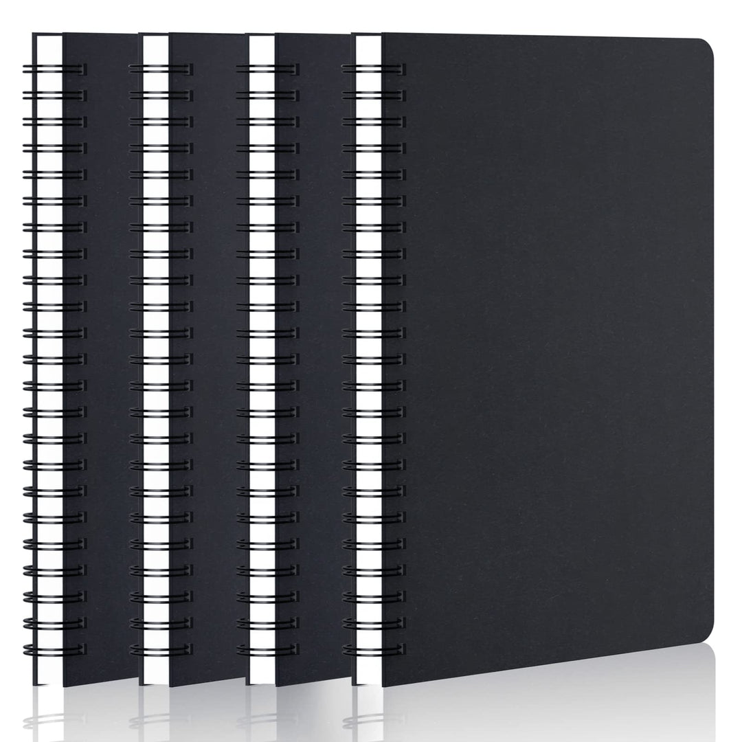 Spiral Notizbuch A5-4PCS Liniertes Notizblock 700GSM Hardcover, 100g/m² Liniert Spiralblock A5, Ring