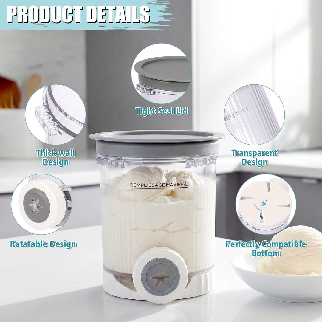 GFTIME 4 Stück Eisbehälter für Ninja Swirl by CREAMi NC700 NC701 NC701EU/NC701UK, 480 ml Behälter mi