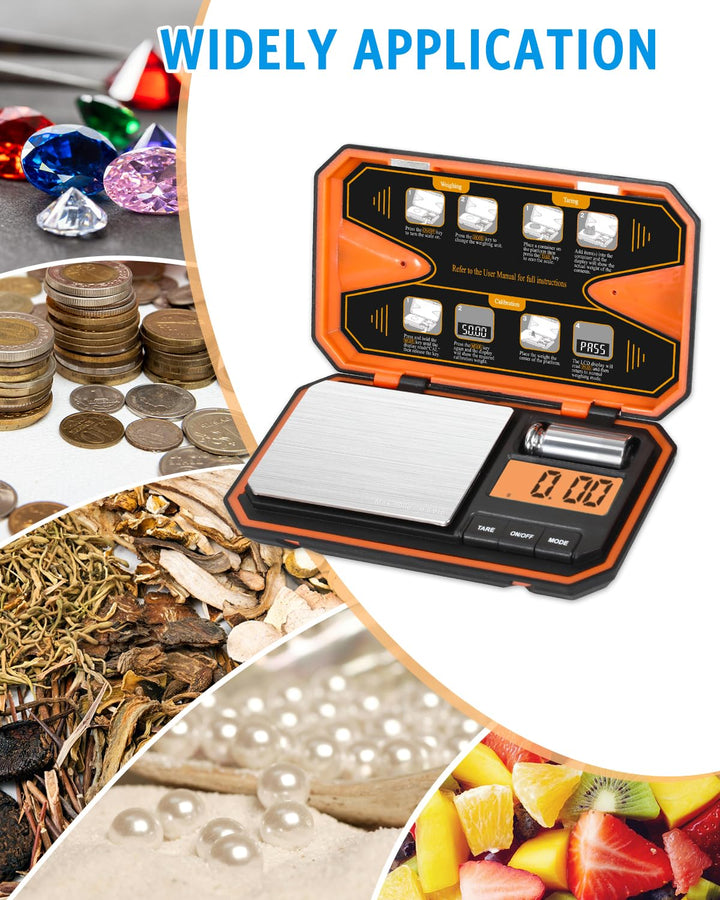 Brifit Feinwaage 0.01g, Waage Küche 500g / 0.01g Taschenwaage, Grammwaage, Digital Feinwaage mit EIN