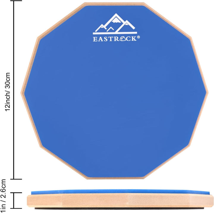 EASTROCK Übungspad, 27,9 cm, doppelseitig, Silent, Schlagzeug-Pad, Gummi Dumb Drum mit Drumsticks un