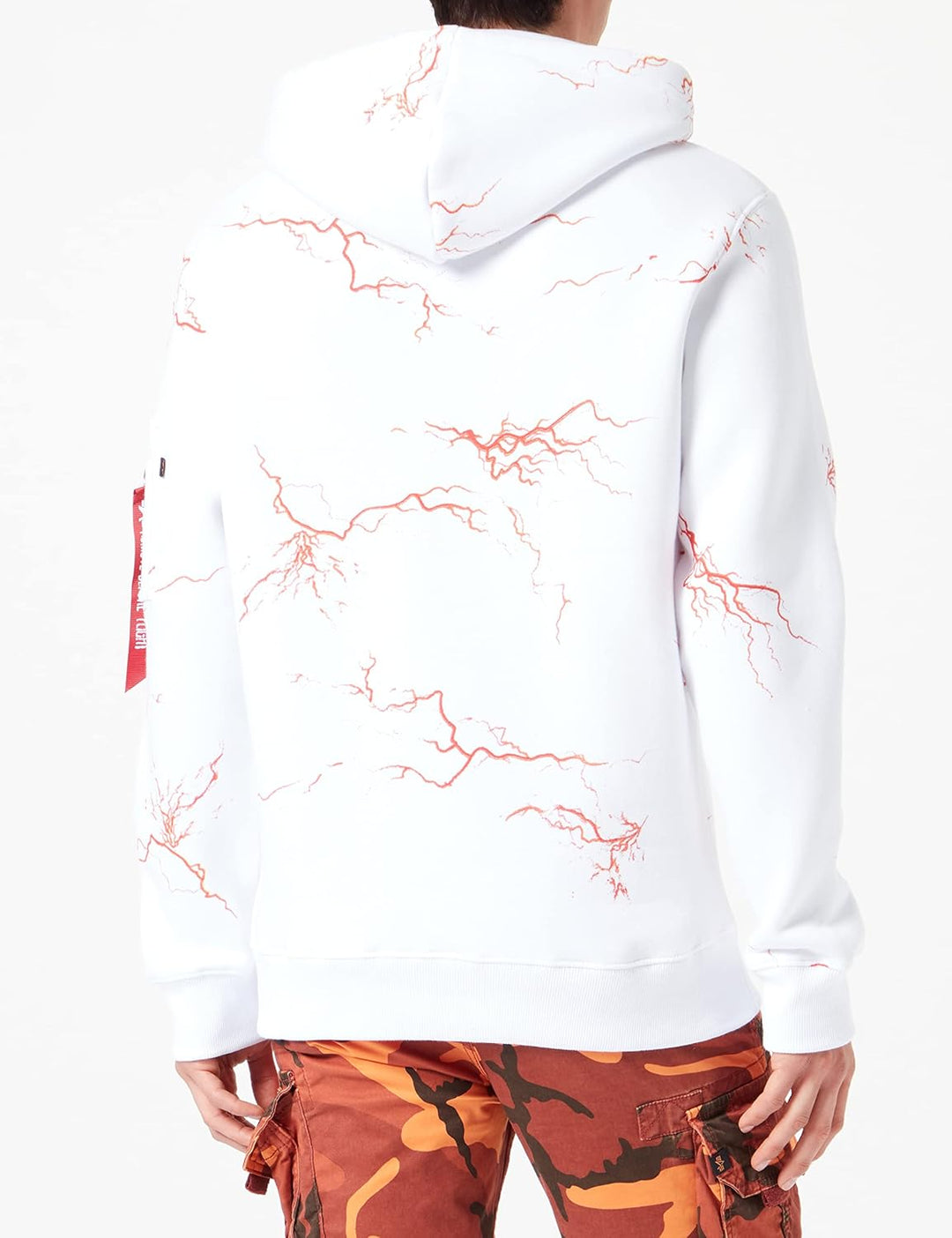 Alpha Industries Herren Lightning AOP Hoody Kapuzensweat für Herren Kapuzenpullover (1er Pack) M Whi