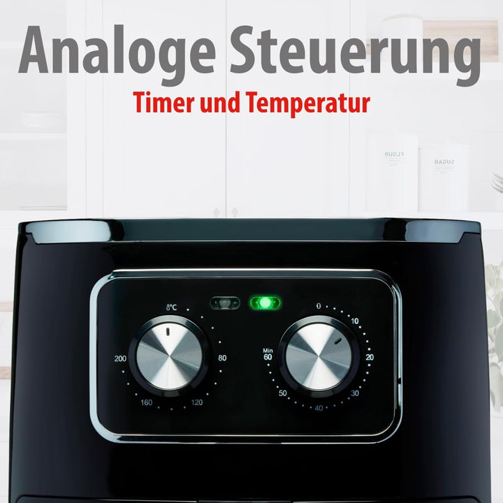 alpina Airfryer 4.5L - Heissluftfritteuse 1-4 Personen - Air Fryer mit Timer-Funktion - einstellbare