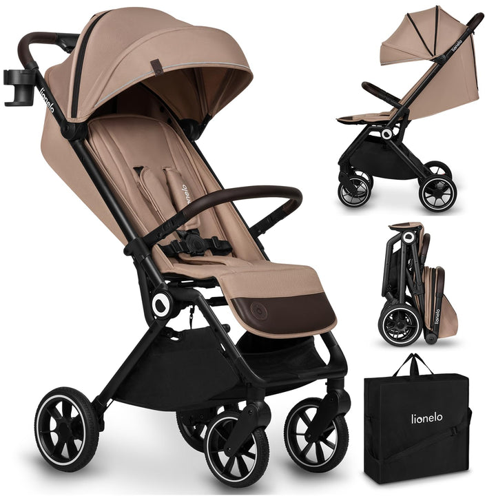 LIONELO Cloe Zusammenklappbarer Kinderwagen bis zu 22 kg, Verstellbare Rückenlehne Schlaffunktion, 5