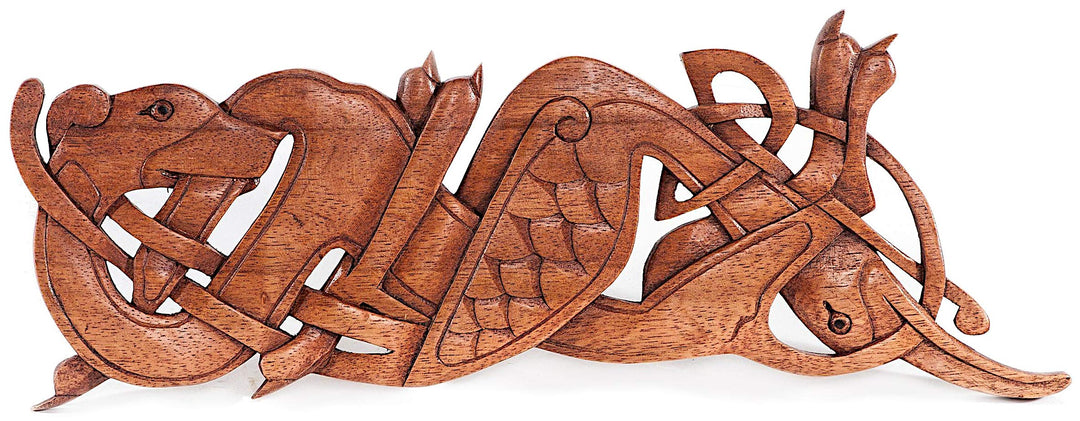 Windalf Irisches Celtic Holzbild Wandrelief MATHONWY 40 cm Book of Kells Knotenmuster Knotenrahmen C