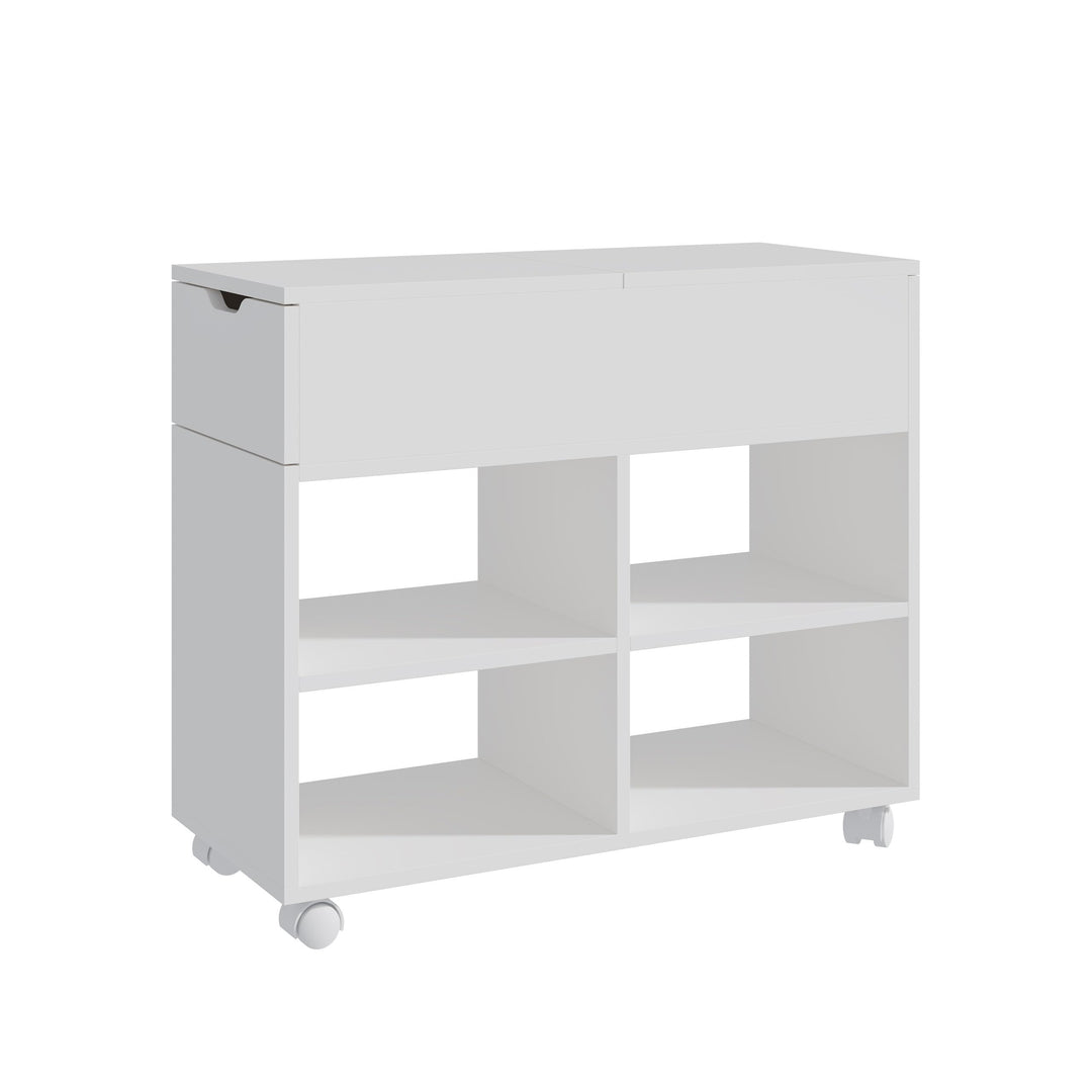Relaxdays Rollcontainer, 5 Fächer, Schublade, HxBxT: 61 x 70 x 30 cm, offen, schmaler Aktenschrank a